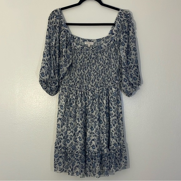 Super Natural/Secret Mission Greenport floral smocked mini dress Women’s size S - Picture 9 of 9